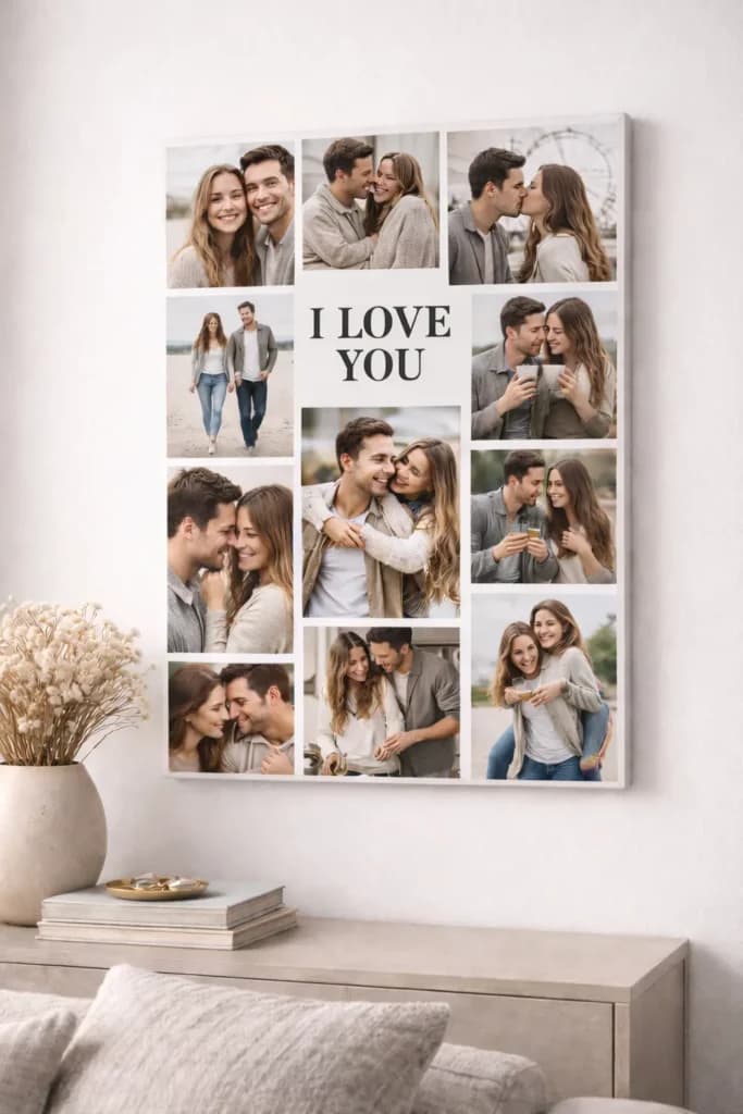 קנבס קולאז' I LOVE YOU 50x70