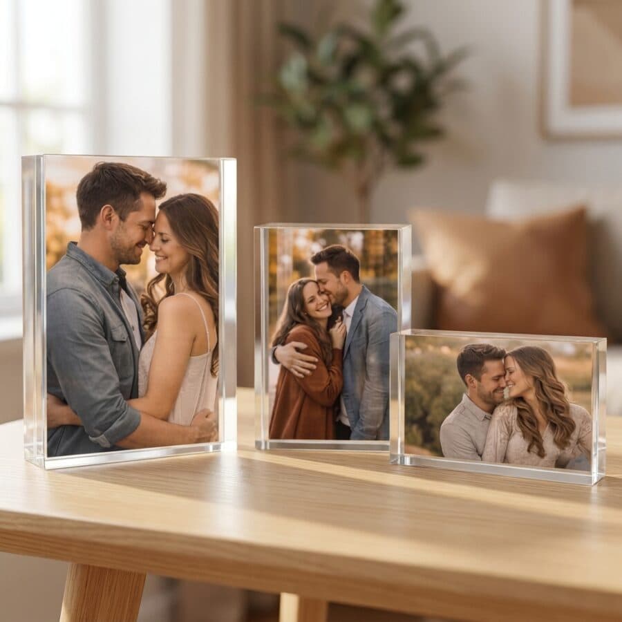 סט 3 בלוקי זכוכית קריסטל Ultra-Clear – הדפסה ישירה UV | 10x15 ו-15x20 ס"מ